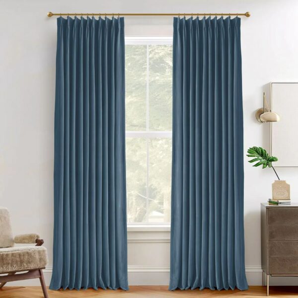 Vol Velvet Blackout Curtains Luxury Luster Custom Drapes Coffee Bean | Pleated - Image 21