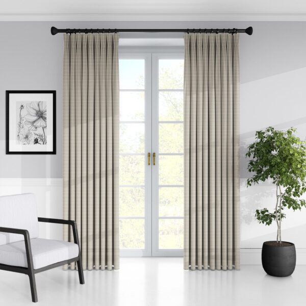 Rockton Check Taupe Drapery - Image 2