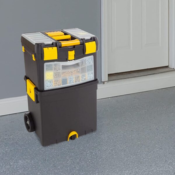 Rolling Tool Box with Wheels, Foldable Comfort Handle, and Removable Top – Toolbox Organizers and Storage by Stalwart - Image 7