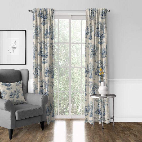 Archamps Toile Blue Drapery - Image 5