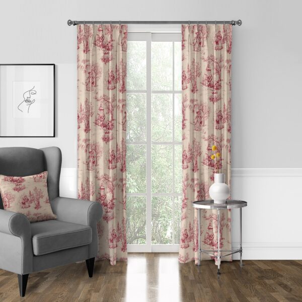 Archamps Toile Red Drapery - Image 6