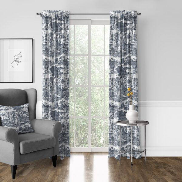 Beau Toile Blue Drapery - Image 5