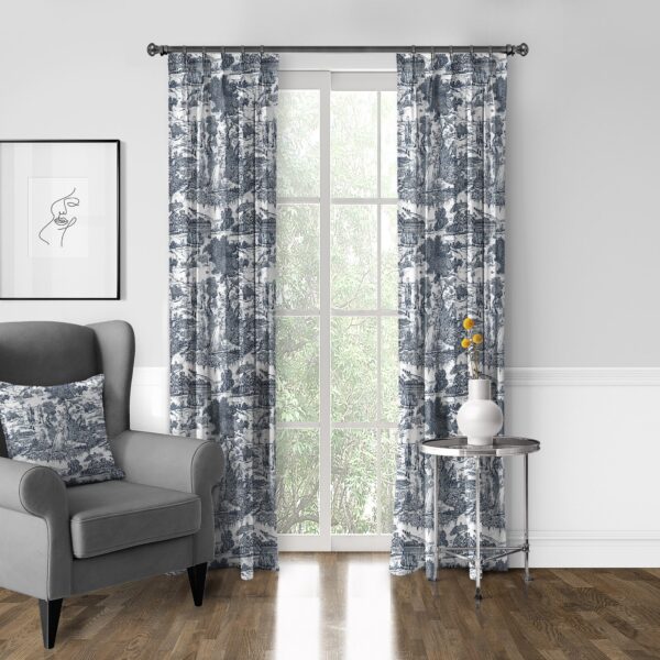 Beau Toile Blue Drapery - Image 6