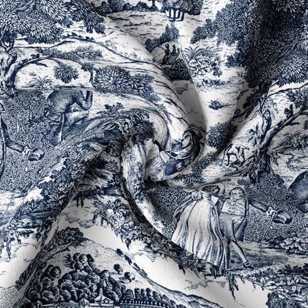 Beau Toile Blue Drapery - Image 2