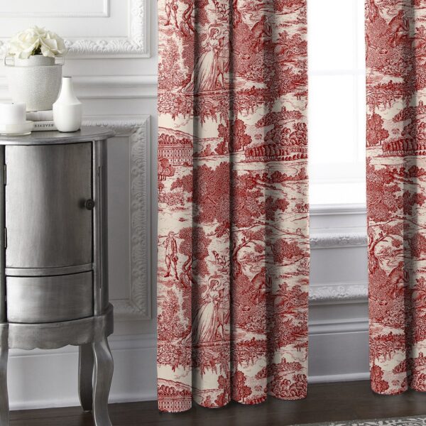 Beau Toile Red Drapery - Image 3