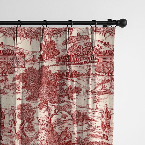 Beau Toile Red Drapery - Image 4