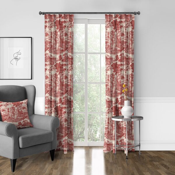 Beau Toile Red Drapery - Image 6
