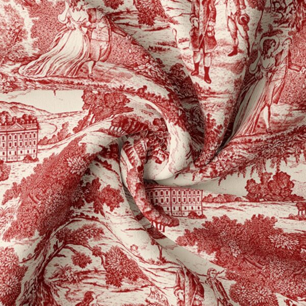Beau Toile Red Drapery - Image 2