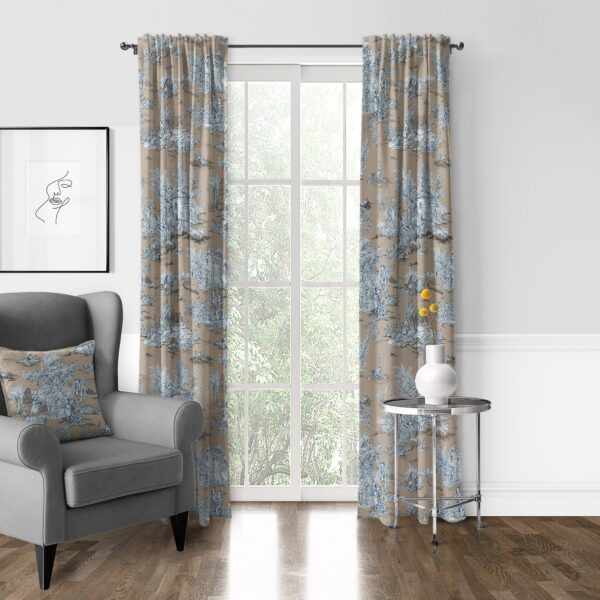 Chateau Blue/Beige Drapery - Image 5