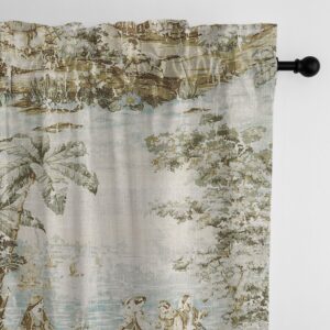 Countryside Natural/Aqua Pole Top Drapery – Open Box