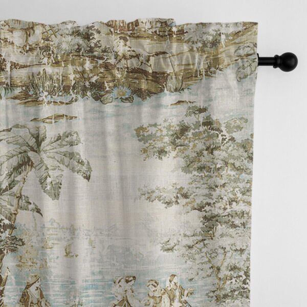 Countryside Natural/Aqua Pole Top Drapery – Open Box