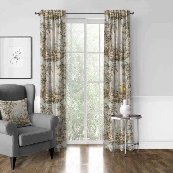 Countryside Natural/Aqua Pole Top Drapery – Open Box - Image 4