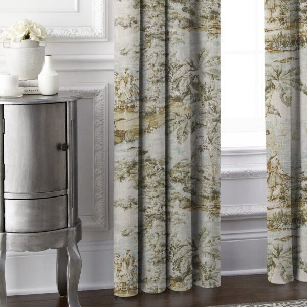 Countryside Natural/Aqua Pole Top Drapery – Open Box - Image 3