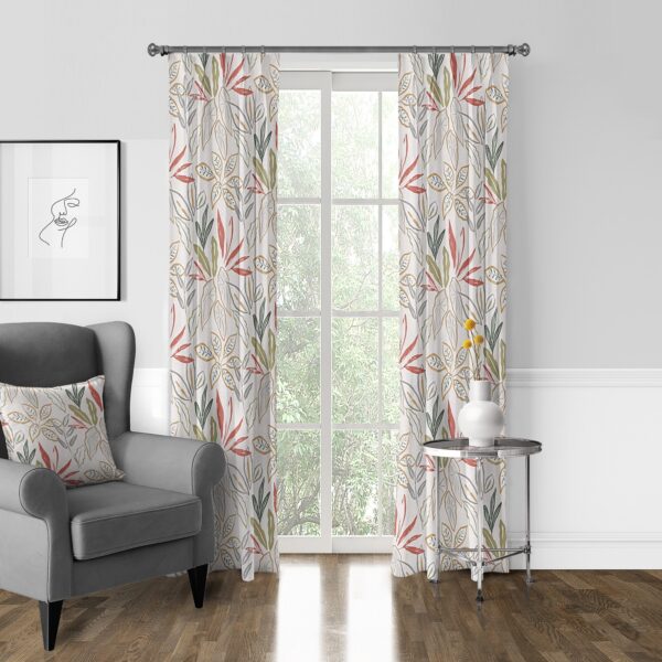 Fall Foliage Beige Drapery - Image 7