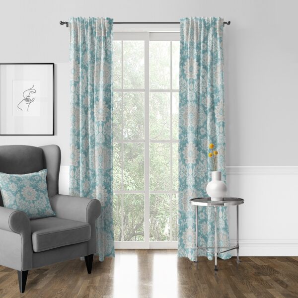 Osha Aqua/Teal Drapery - Image 8