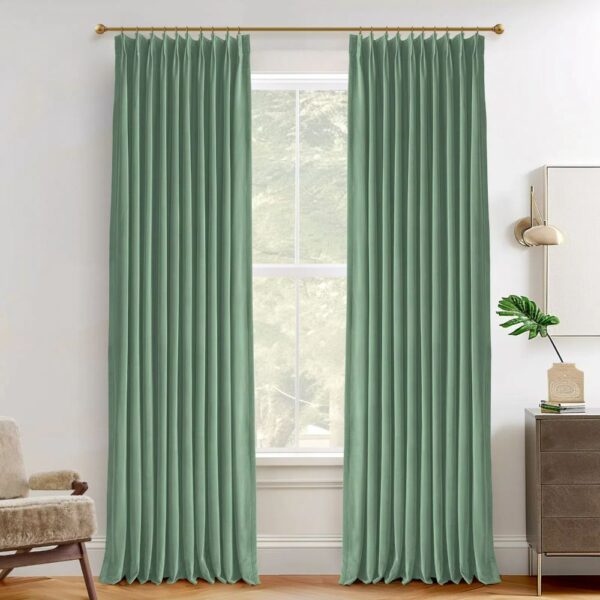 Vol Velvet Blackout Curtains Luxury Luster Custom Drapes Coffee Bean | Pleated - Image 8
