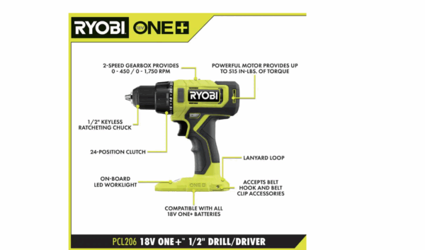 PCL1600K2 ONE+ 18V Cordless 6-Tool Combo Kit with 1.5 Ah Battery, 4.0 Ah Battery, and Charger - Image 2