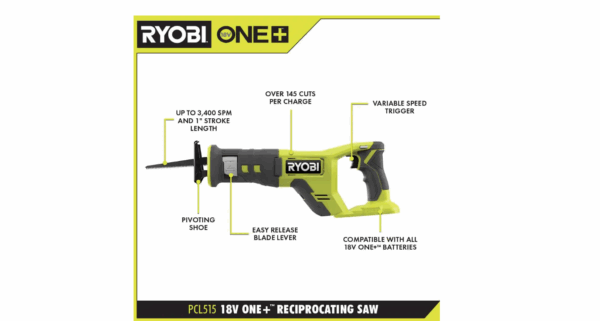 Reciprocating Saw PCL515B ONE+ 18V Cordless (Tool Only) - Image 2
