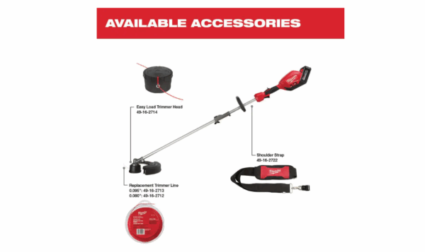 2825-21ST-49-16-2713 M18  18V Lithium-Ion Brushless Cordless String Trimmer with Quik-Lok Attachment Capability, 250 ft. Trimmer Line - Image 14