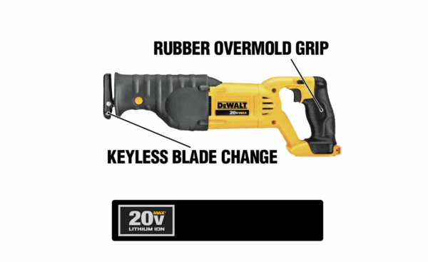 Reciprocating Saw DCS380P1 20-Volt MAX Cordless with (1) Battery 5.0Ah   Charger - Image 3