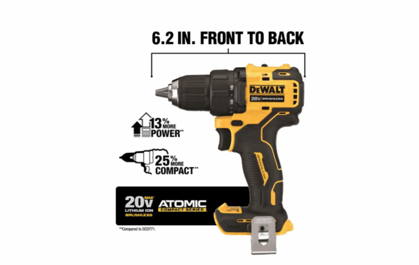 DCD708B ATOMIC 20-Volt MAX Cordless Brushless Compact 1/2 in. Drill/Driver (Tool-Only) - Image 2