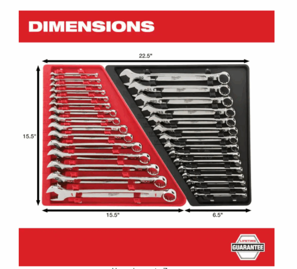48-22-9415 Combination SAE and 48-22-9515 Metric Wrench Mechanics Tool Set (30-Piece) - Image 7
