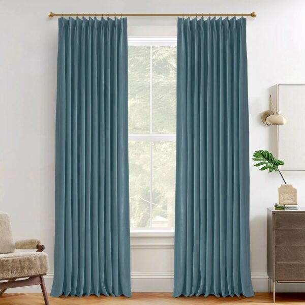 Vol Velvet Blackout Curtains Luxury Luster Custom Drapes Coffee Bean | Pleated - Image 32
