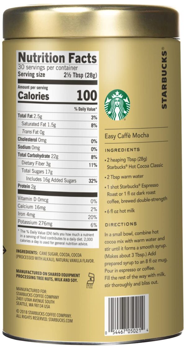 Starbucks Classic Hot Cocoa 30 Ounce (Pack of 2) - Image 3