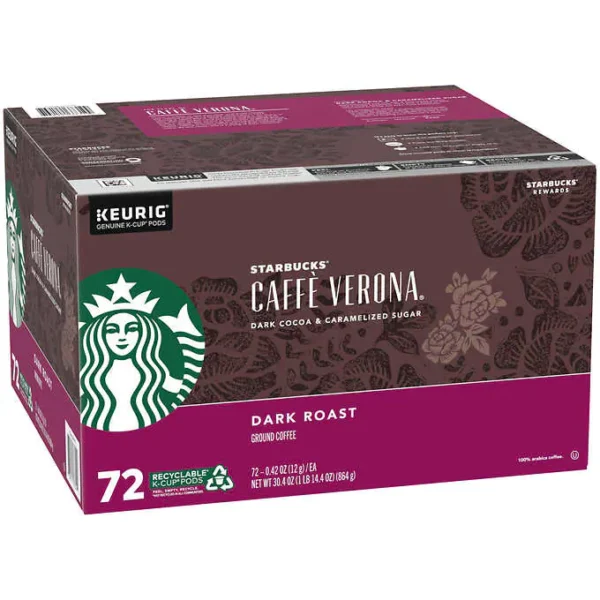 Starbucks Coffee Caff?? Verona Dark Roast K-Cup Pod 72-count