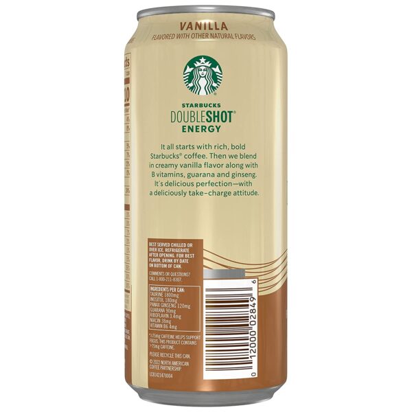 Starbucks Doubleshot Energy Espresso Coffee Vanilla 15 oz Cans (12 Pack) - Image 4