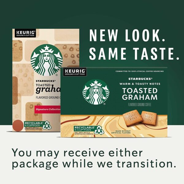 Starbucks Flavored K-Cup Coffee Pods, Toasted Graham for Keurig Brewers, 6 boxes (60 pods total) - Image 2