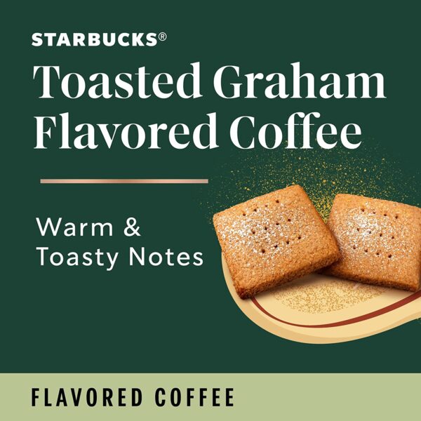 Starbucks Flavored K-Cup Coffee Pods, Toasted Graham for Keurig Brewers, 6 boxes (60 pods total) - Image 3