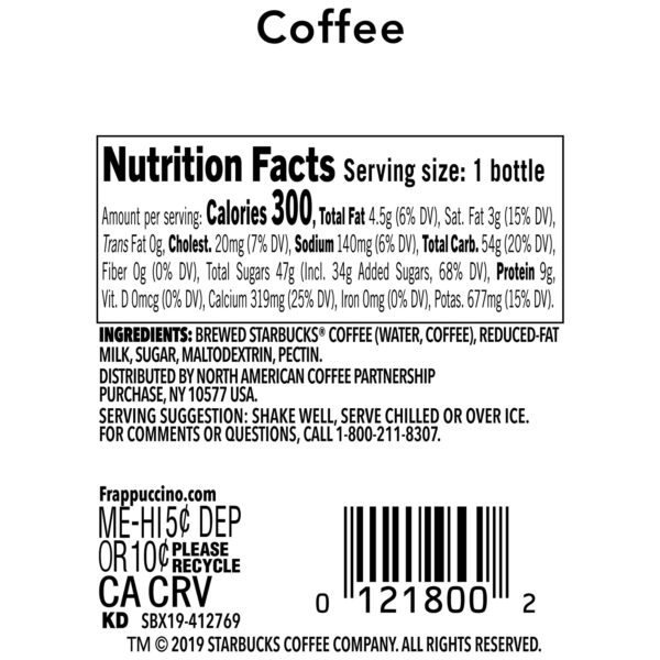 Starbucks Frappuccino Coffee Drink, Coffee, 13.7 fl oz Bottles (12 Pack) - Image 4