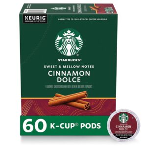 Starbucks K-Cup Coffee Pods, Cinnamon Dolce Flavored Coffee for Keurig Brewers, Naturally Flavored, 100% Arabica, 6 boxes (60 pods total)