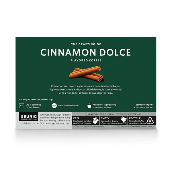 Starbucks K-Cup Coffee Pods, Cinnamon Dolce Flavored Coffee for Keurig Brewers, Naturally Flavored, 100% Arabica, 6 boxes (60 pods total) - Image 7