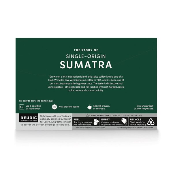 Starbucks K-Cup Coffee Pods, Dark Roast Coffee, Sumatra for Keurig Brewers, 100% Arabica, 6 boxes (60 pods total) - Image 7