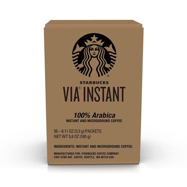 Starbucks VIA Instant Coffee Dark Roast Coffee Decaf Italian Roast, 100% Arabica, 1 box (50 packets) - Image 7