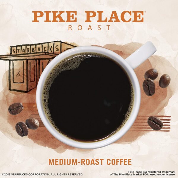 Starbucks VIA Instant Coffee Medium Roast Packets Pike Place Roast 100% Arabica   8 Count (Pack of 12) - Image 3