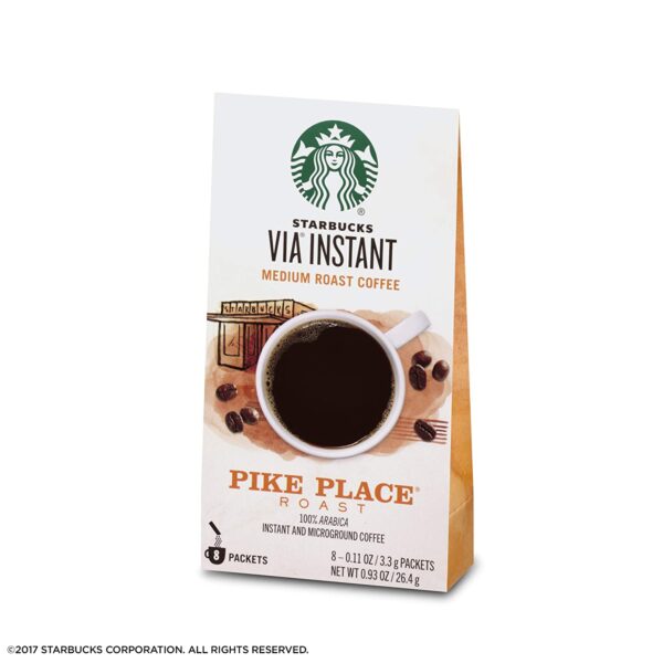 Starbucks VIA Instant Coffee Medium Roast Packets Pike Place Roast 100% Arabica   8 Count (Pack of 12) - Image 8
