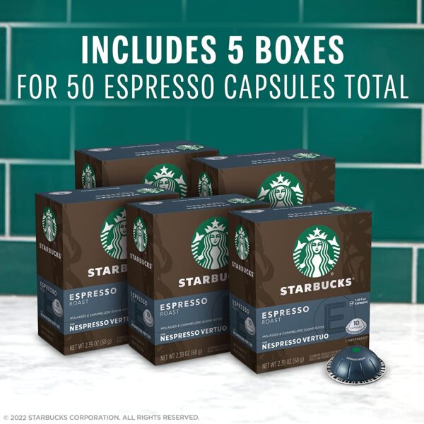 Starbucks by Nespresso Dark Roast Espresso (50-count single serve capsules, compatible with Nespresso Vertuo Line System) - Image 3
