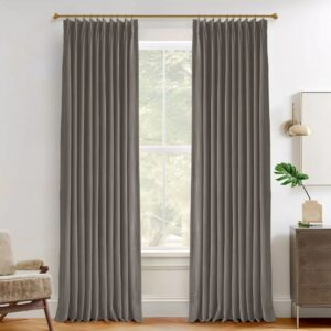 Vol Velvet Blackout Curtains Luxury Luster Custom Drapes Steel Gray | Pleated