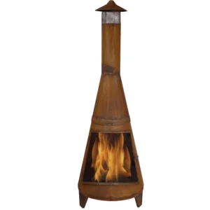 RCM-504 70-in H x 23.5-in D x 23.5-in W Orange Steel Chiminea