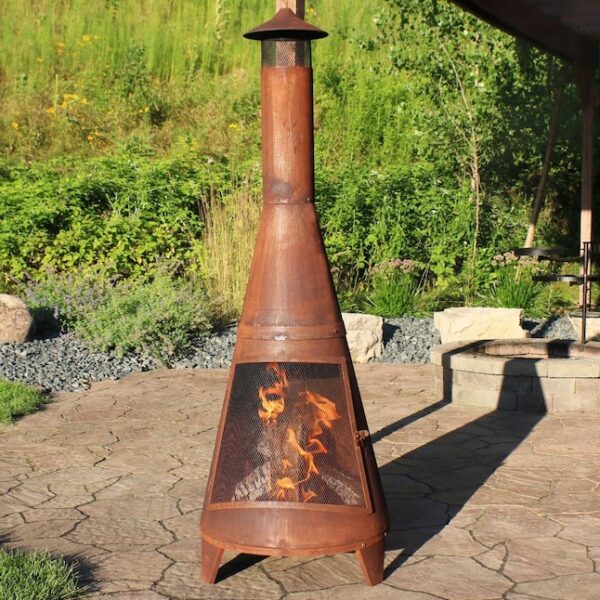 RCM-504 70-in H x 23.5-in D x 23.5-in W Orange Steel Chiminea - Image 2