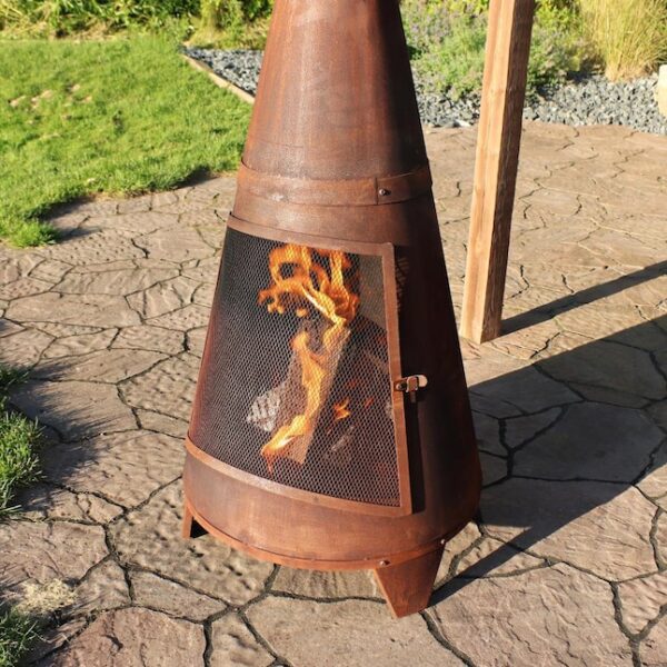 RCM-504 70-in H x 23.5-in D x 23.5-in W Orange Steel Chiminea - Image 4