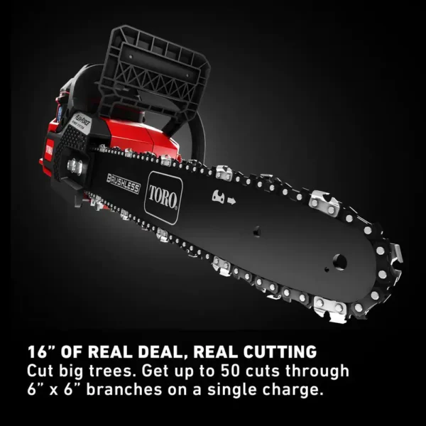 51850 Flex-Force 16 in. 60-Volt Max Lithium-Ion Battery Electric Cordless Chainsaw, 2.5 Ah Battery and Charger Included - Image 3