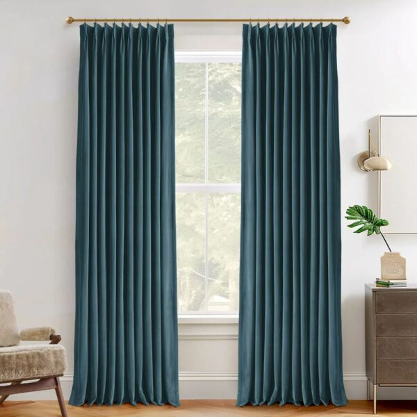 Vol Velvet Blackout Curtains Luxury Luster Custom Drapes Coffee Bean | Pleated - Image 16