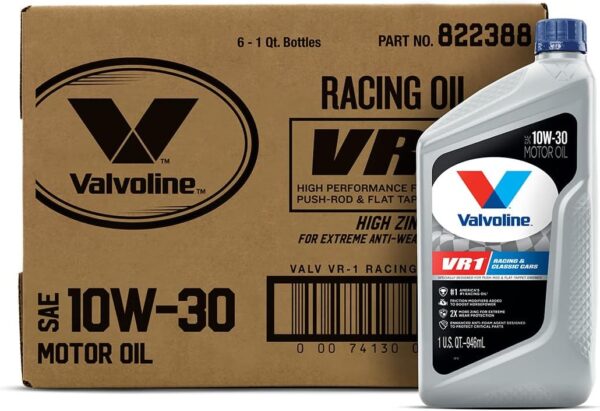 VR1 Racing SAE 10W-30 Motor Oil 1 QT, Case of 6
