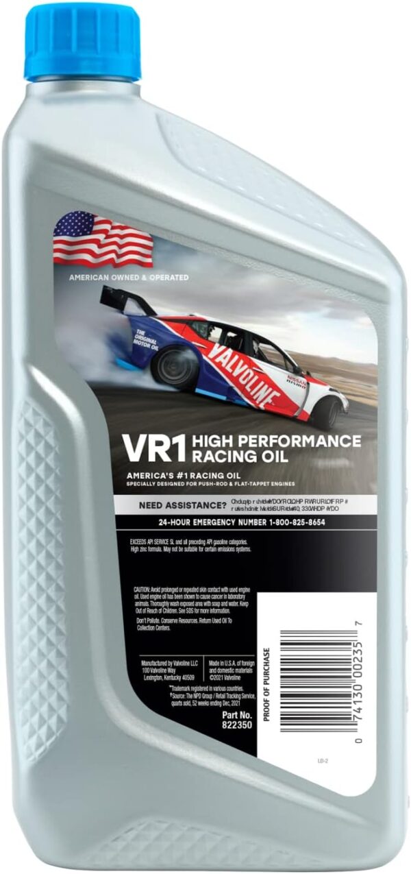 VR1 Racing SAE 50 Motor Oil 1 QT, Case of 6 - Image 10