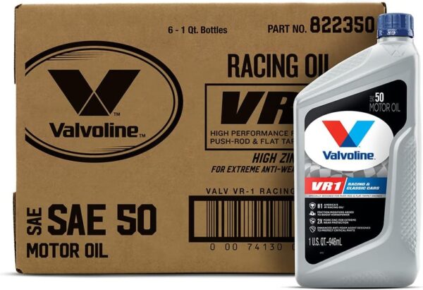 VR1 Racing SAE 50 Motor Oil 1 QT, Case of 6