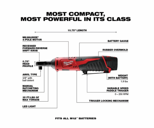 12 FUEL 12-Volt Lithium-Ion Brushless Cordless 4-in-1 Installation 3/8 in - Image 5